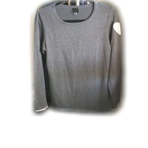 Long sleeve charcoal shirt heart sleeve accent